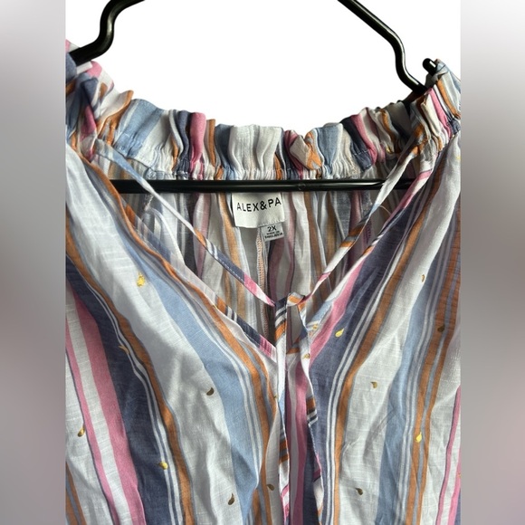 Alex & Parker striped purple and pink blouse - Picture 2 of 5